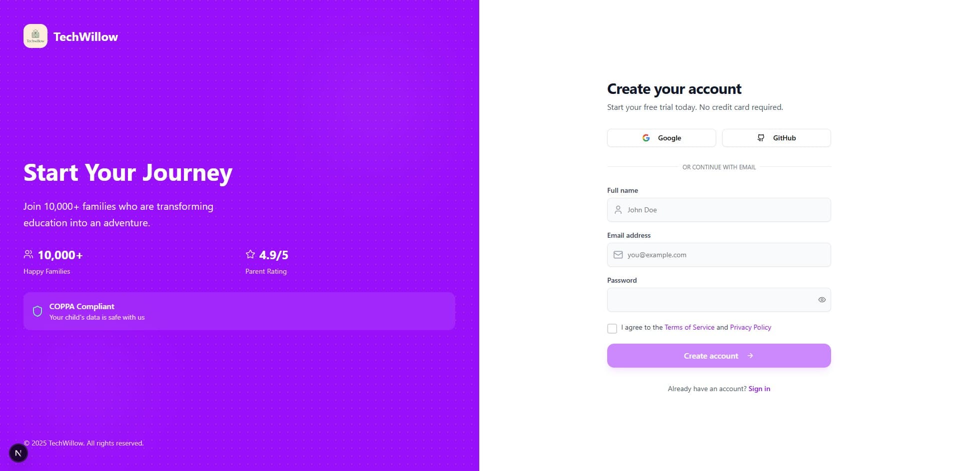 Create Your Free Account